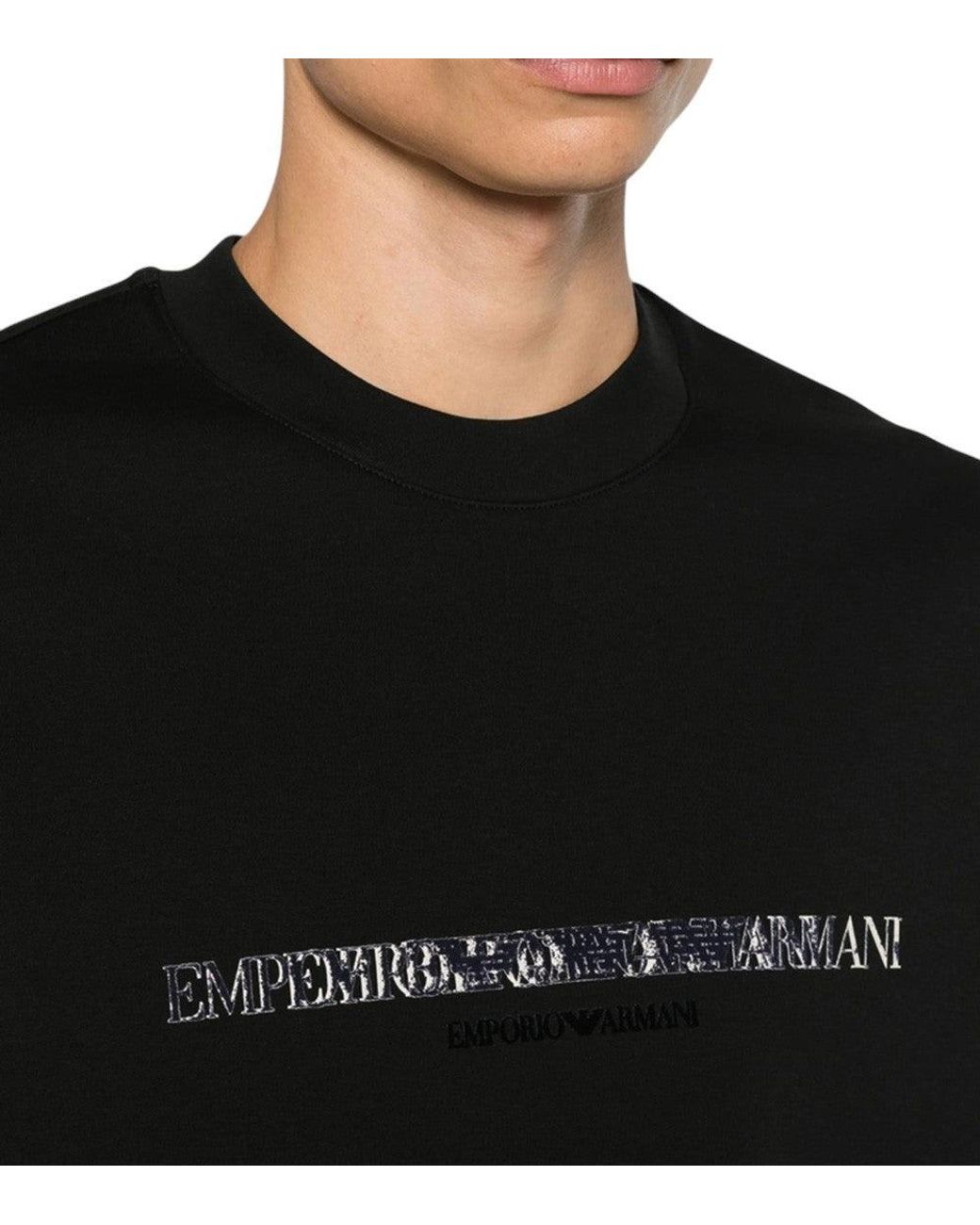 Emporio Armani Black Crew Neck Sweatshirt for men