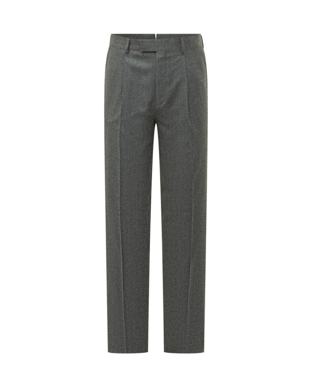 Zegna Gray Tailored Pleated Trousers for men