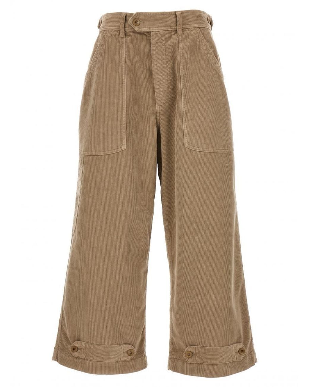 Cellar Door Natural Corduroy Wide-Leg Pants