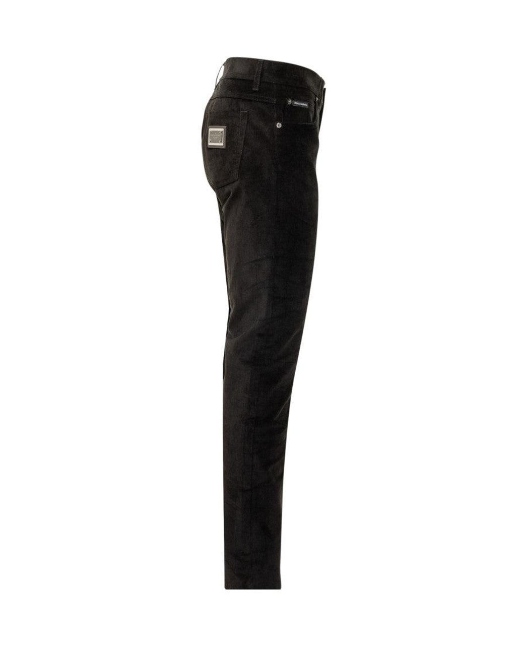 Dolce & Gabbana Black Regular Flat Front Pants for men