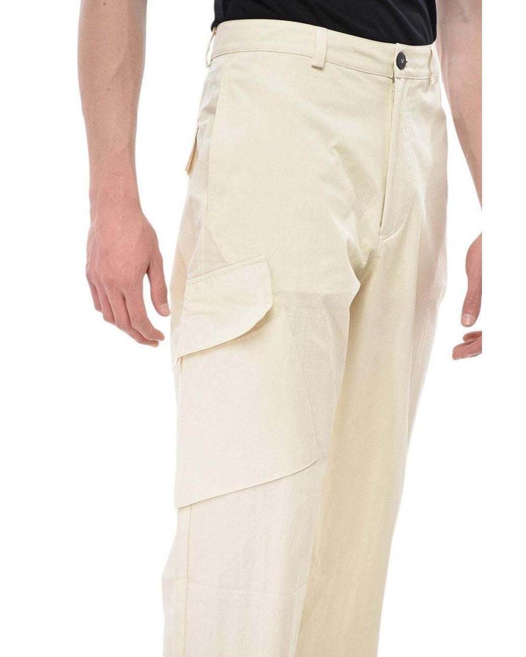 Studio Nicholson Natural Solid Cargo Trousers for men