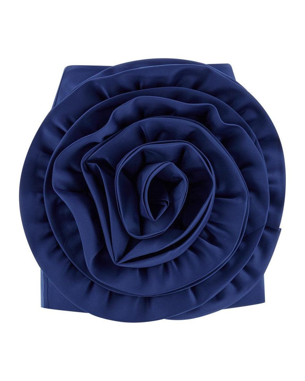 ROTATE BIRGER CHRISTENSEN Blue Maxi Flower-Appliqué Satin Skirt
