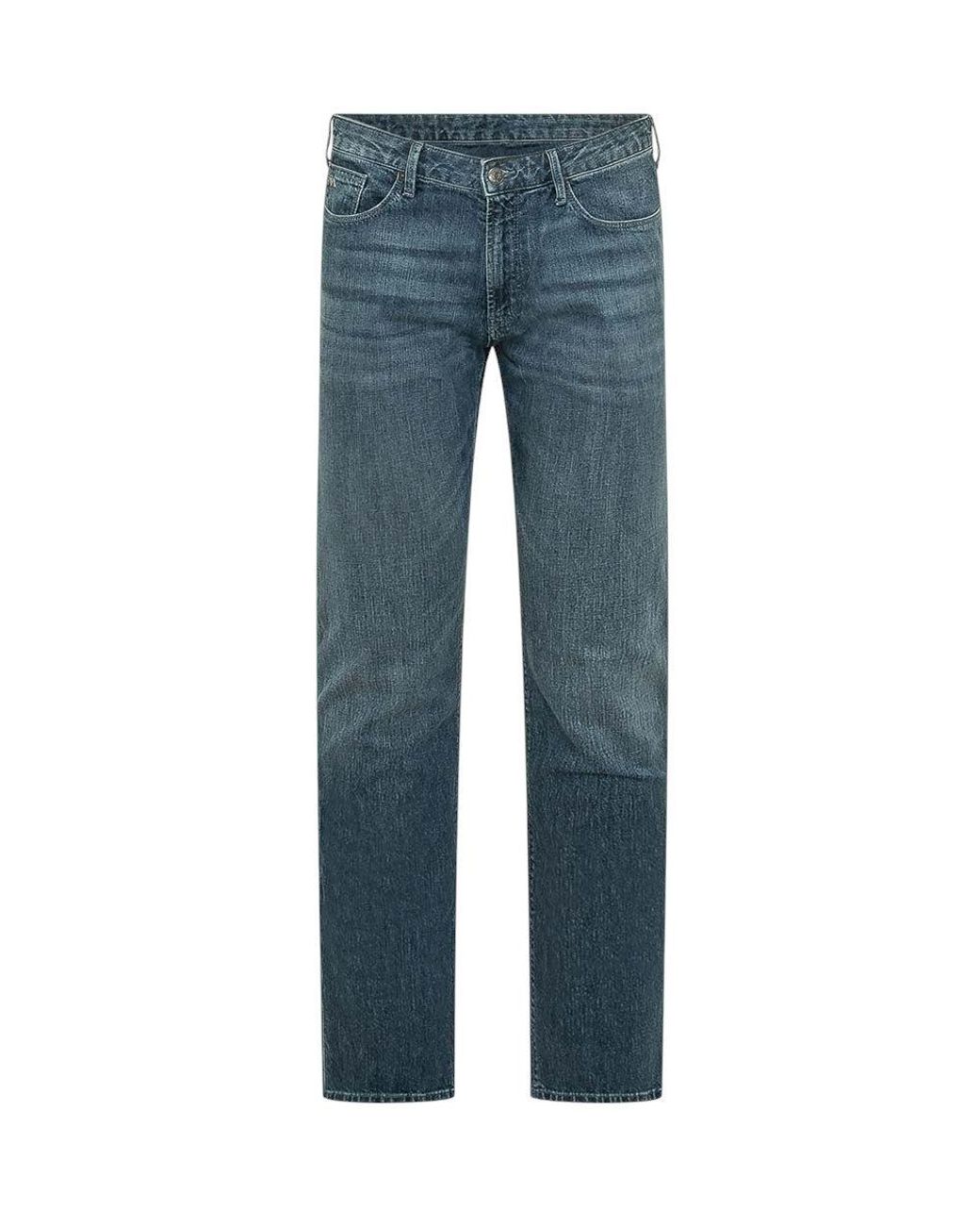 Emporio Armani Blue Slim Low Rise Jeans for men