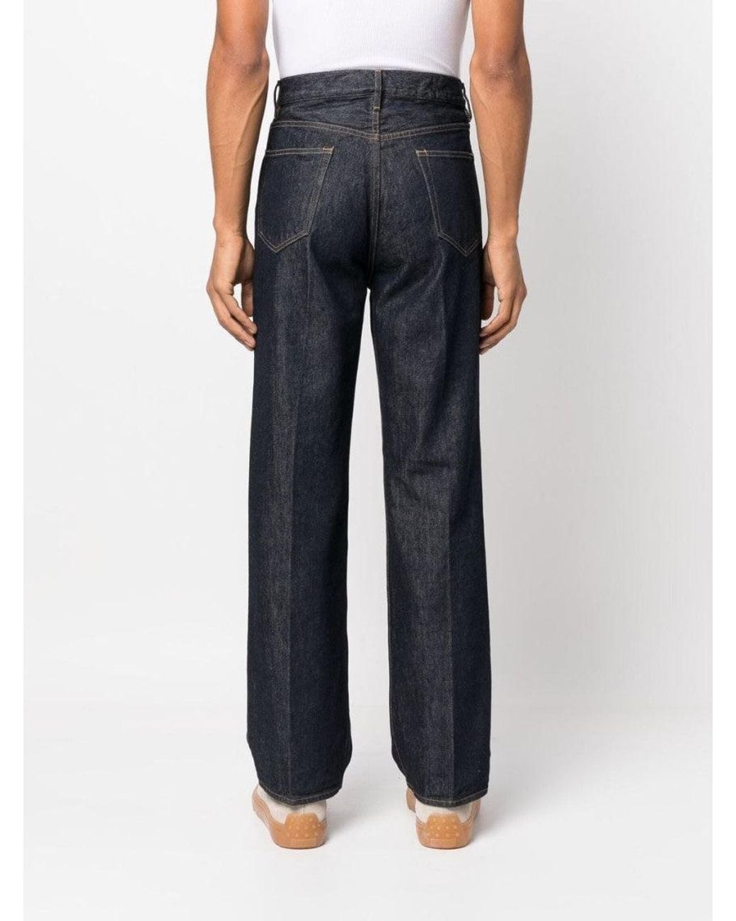 Auralee Blue Twist Straight-Leg Jeans for men