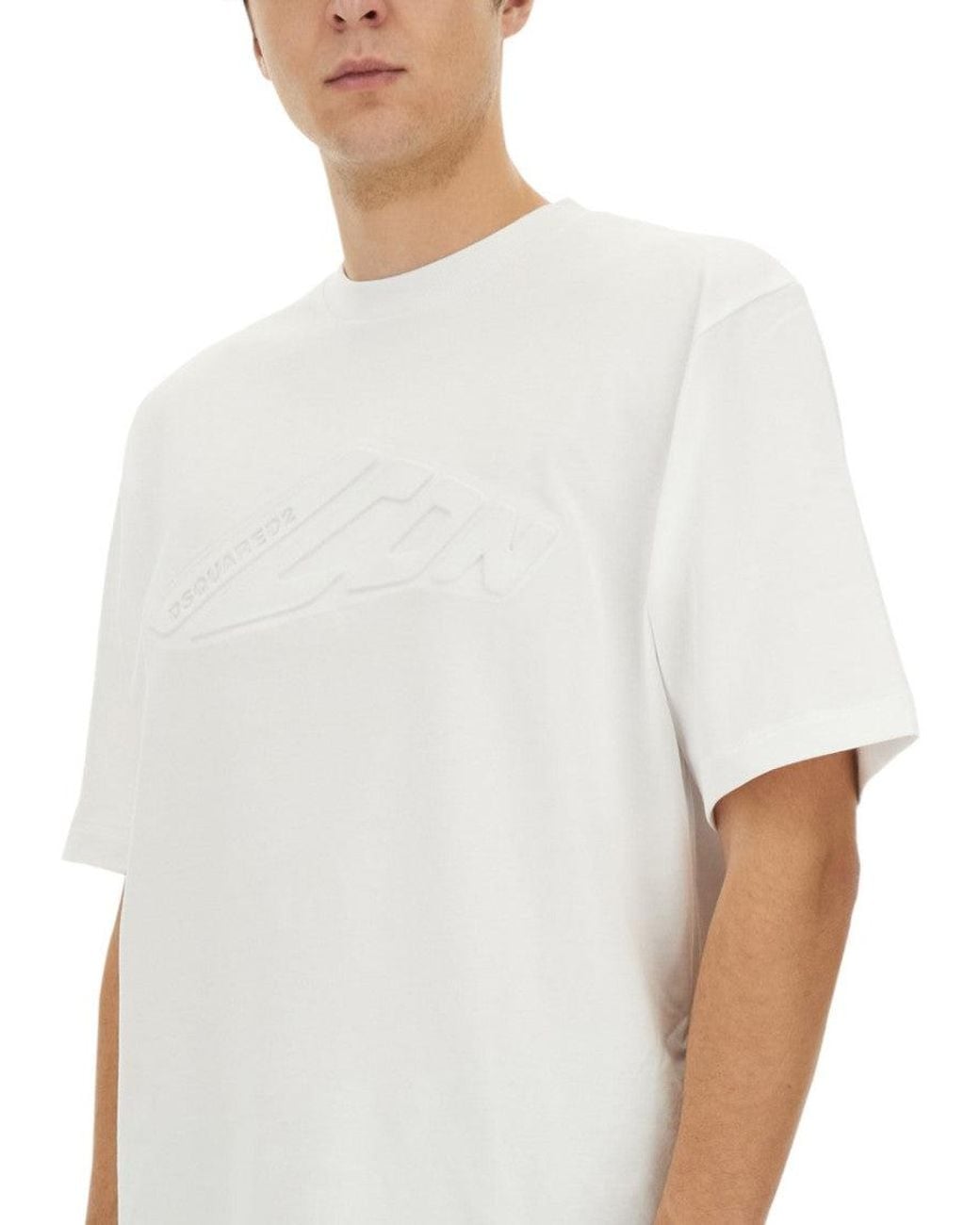 DSquared² White Logo Crew Neck T-Shirt for men