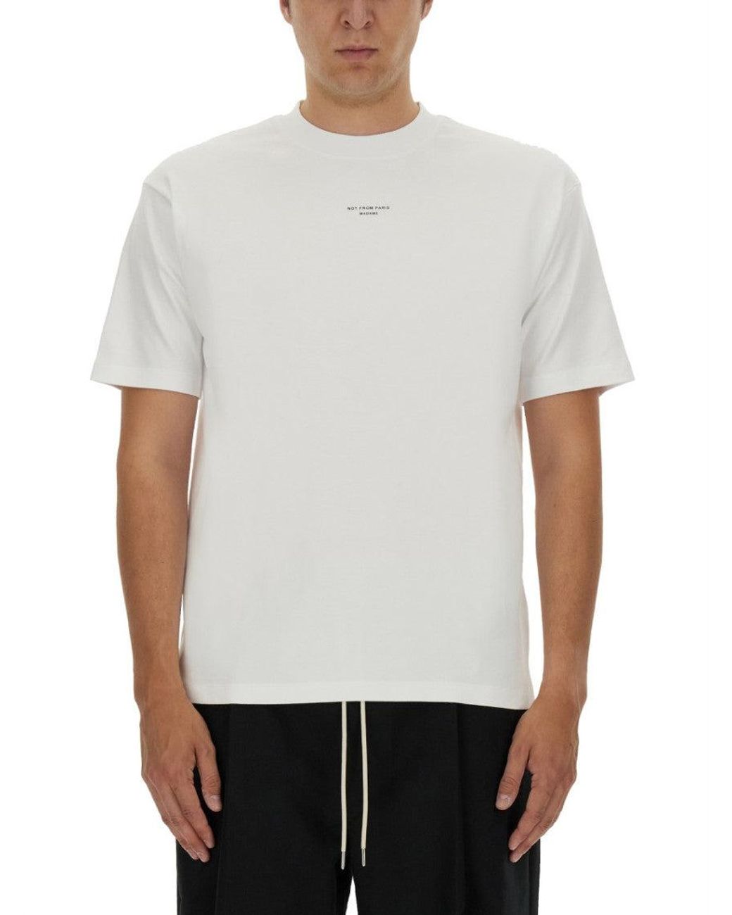 Drole de Monsieur White Graphic Crew Neck T-Shirt for men