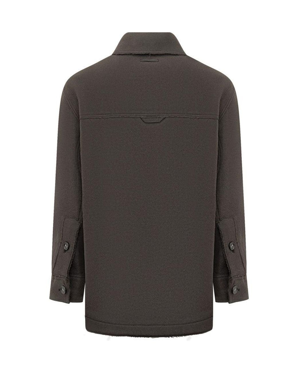 AMI Gray Shirt Collar Jacket for men