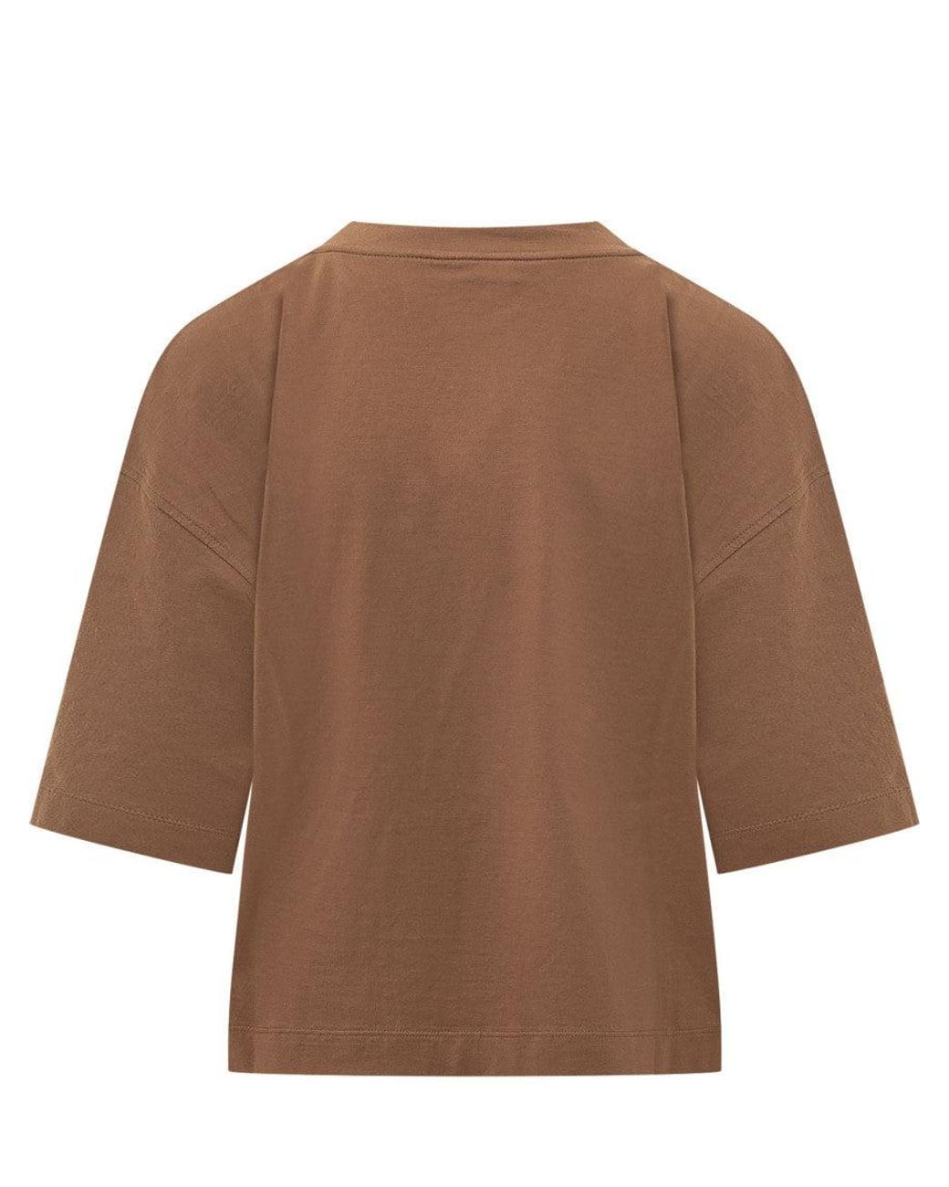 Brunello Cucinelli Brown Solid Crew Neck T-Shirt