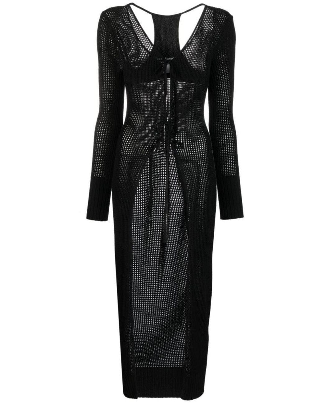 ANDREADAMO Black Knit Long Cardigan