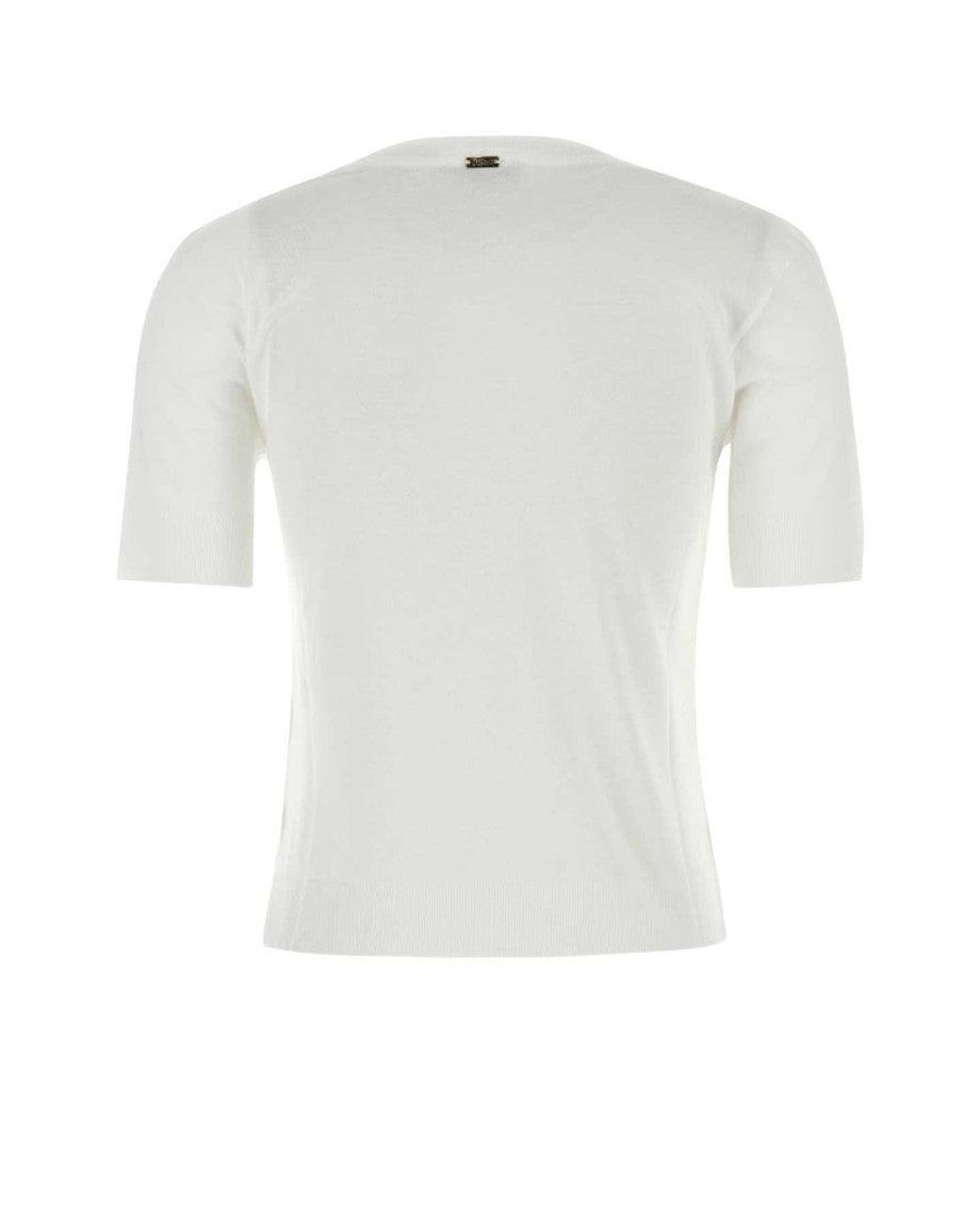 Herno White Lyocell Blend T-Shirt