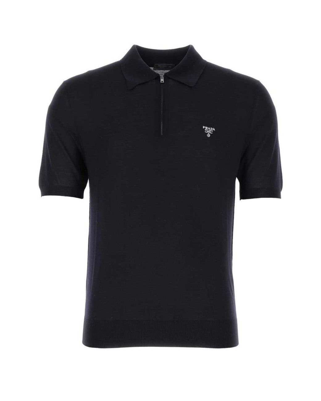 Prada Black Midnight Wool Polo Shirt for men