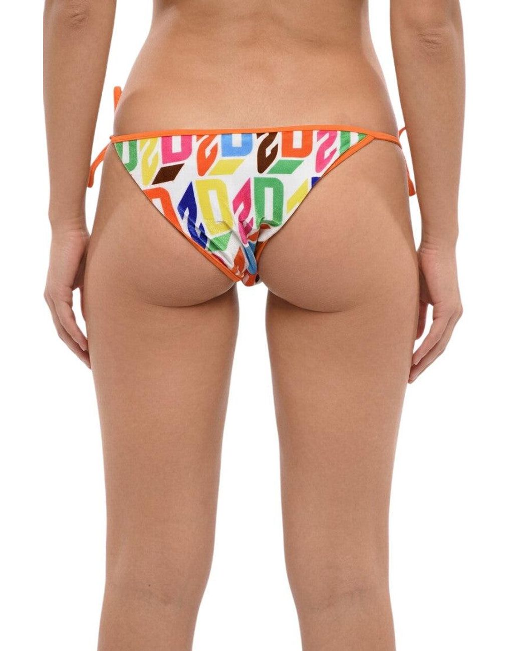 DSquared² Multicolor Graphic Bikini Bottom Swimwear