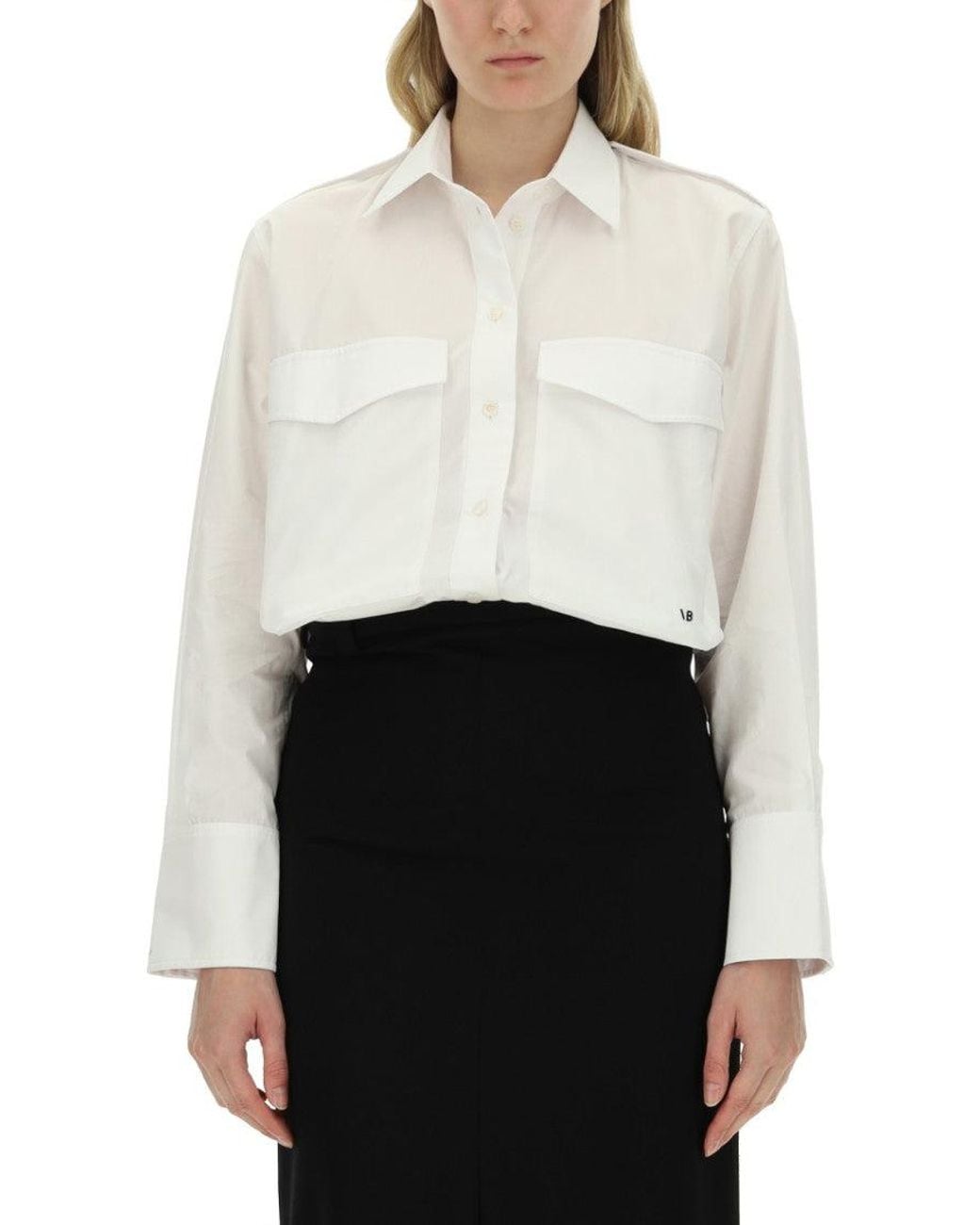 Victoria Beckham White Oversized Solid Shirt