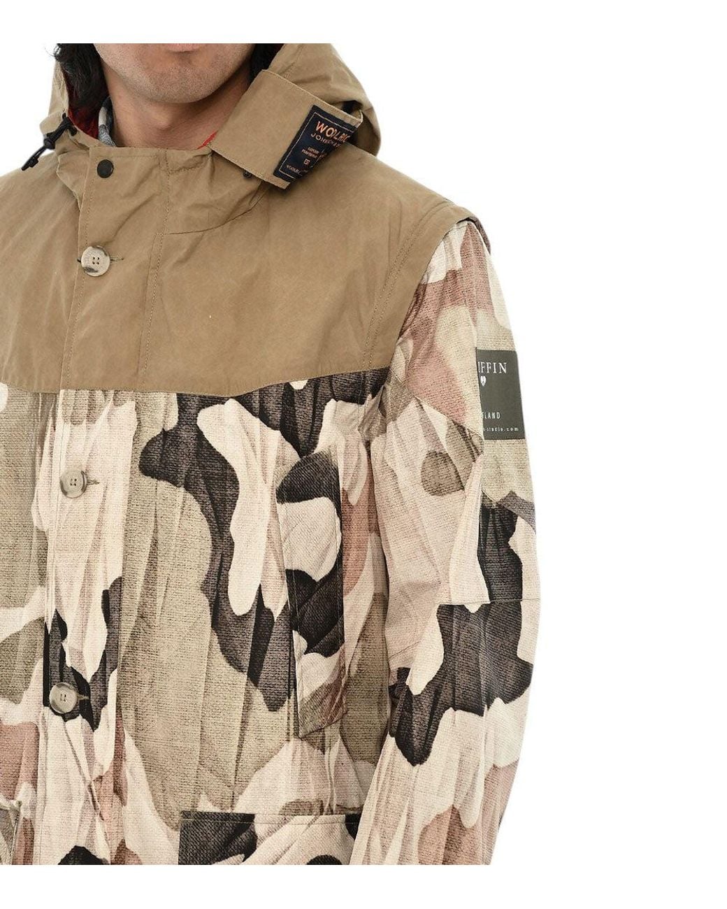 Woolrich Natural Hood Parka Jacket for men