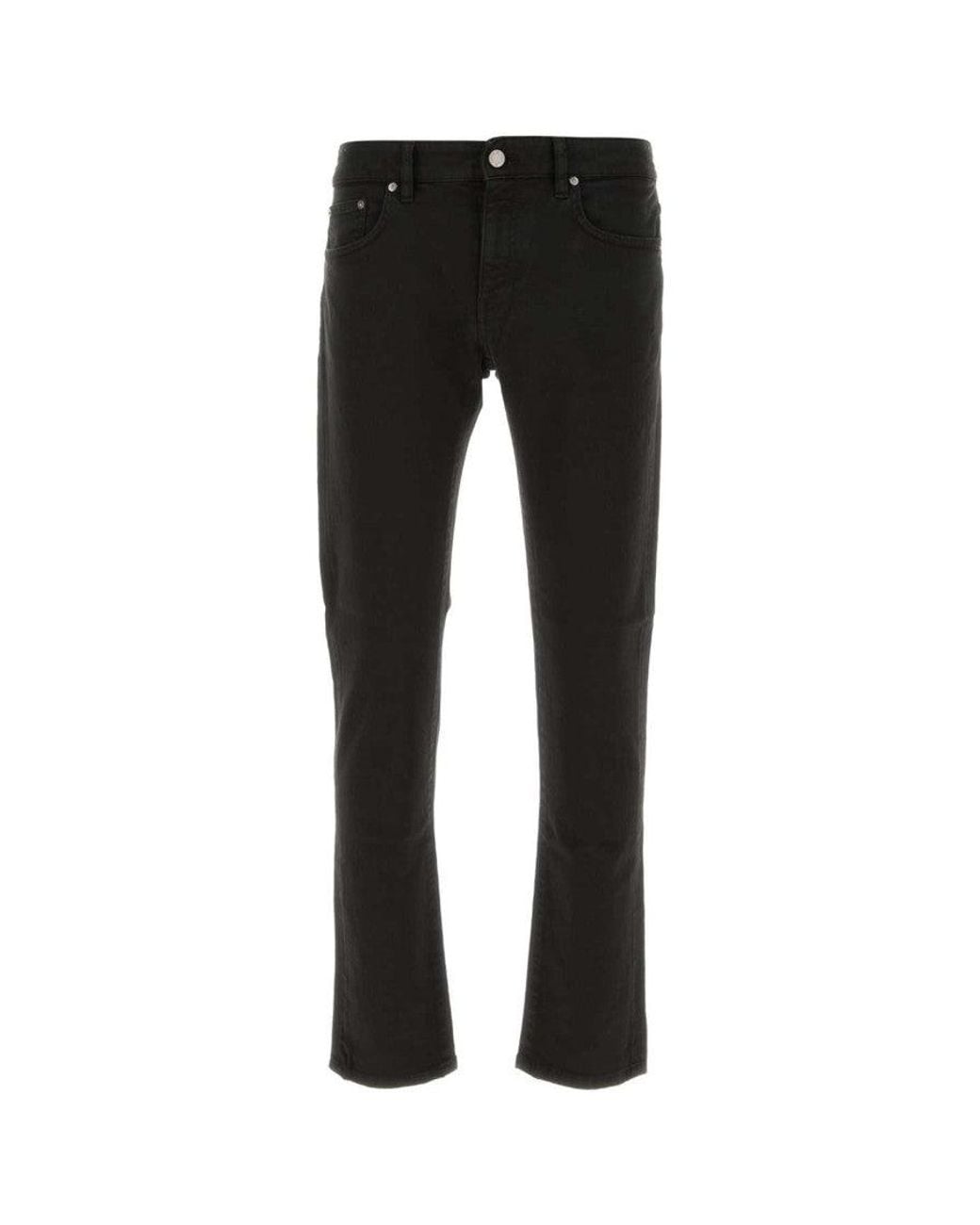 PT Torino Black Mid Rise Jeans for men