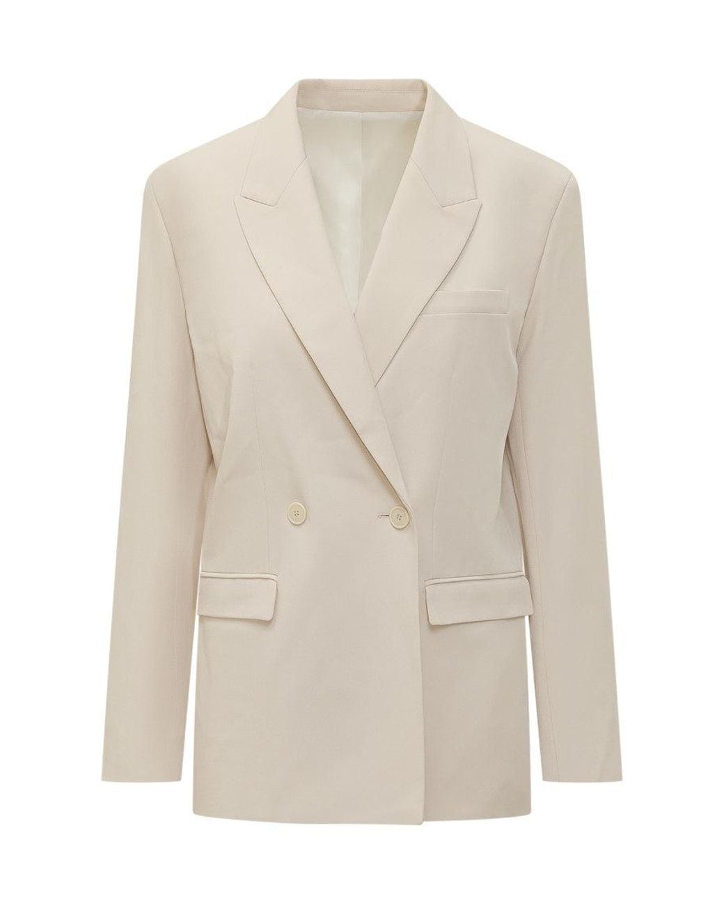 Isabel Marant White Solid Notched Lapel Blazer