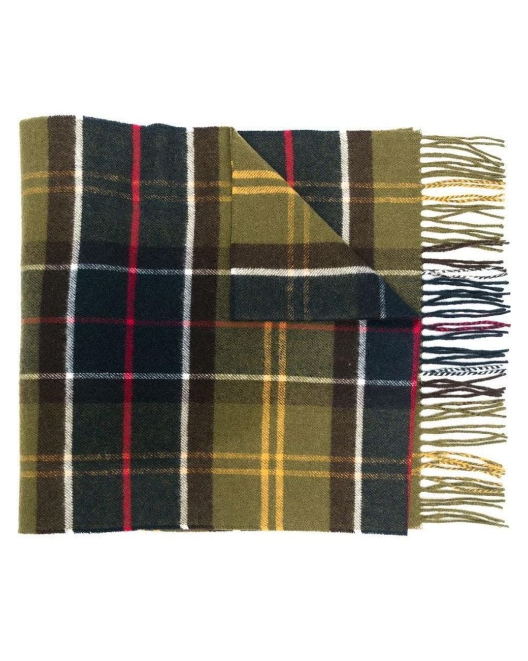 Barbour Green Yaxley Tartan Scarf for men