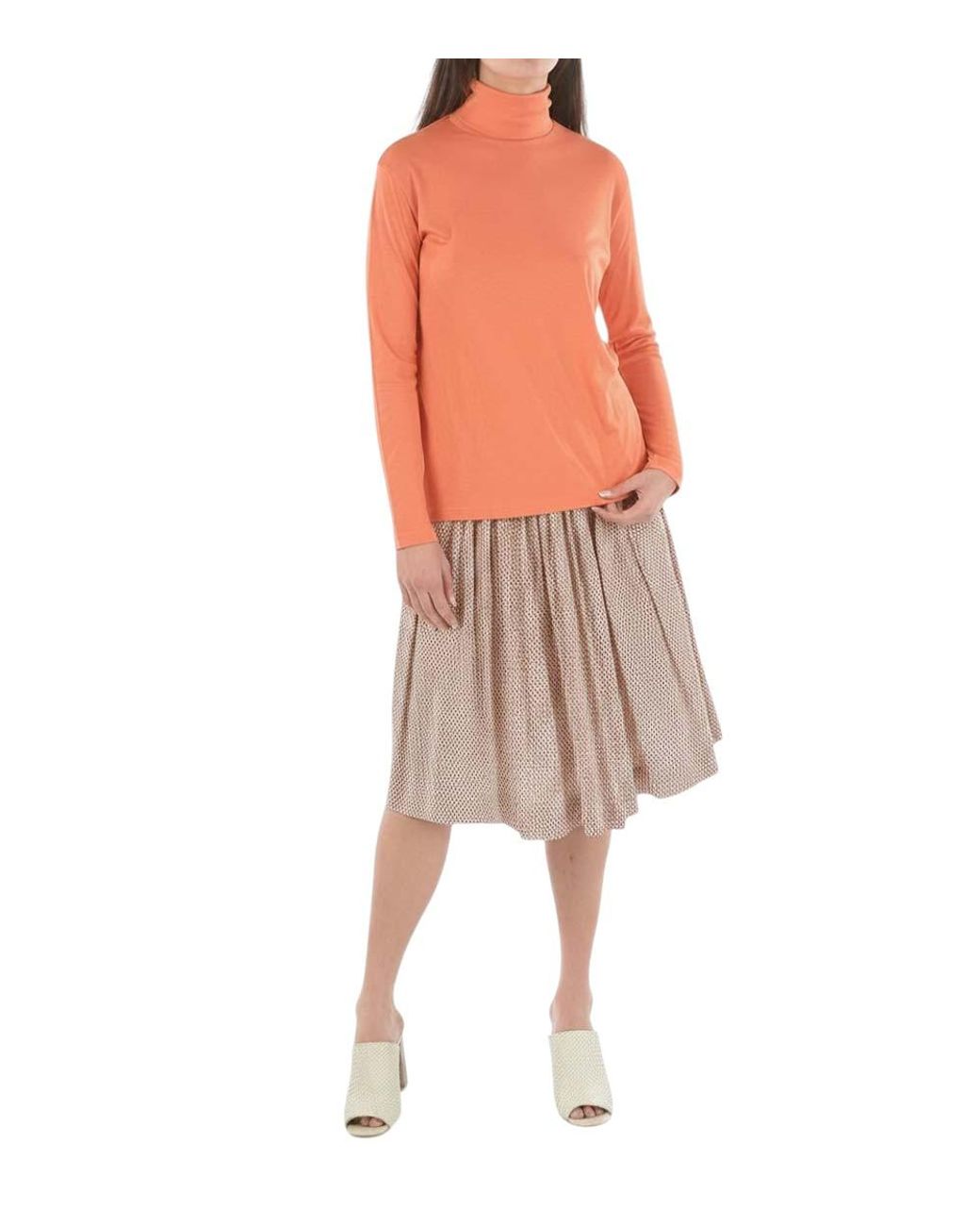Woolrich Orange Solid Turtle Neck Sweater