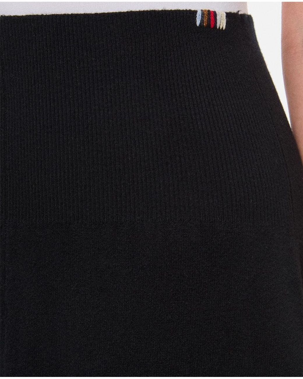 Extreme Cashmere Black Solid Midi Skirt