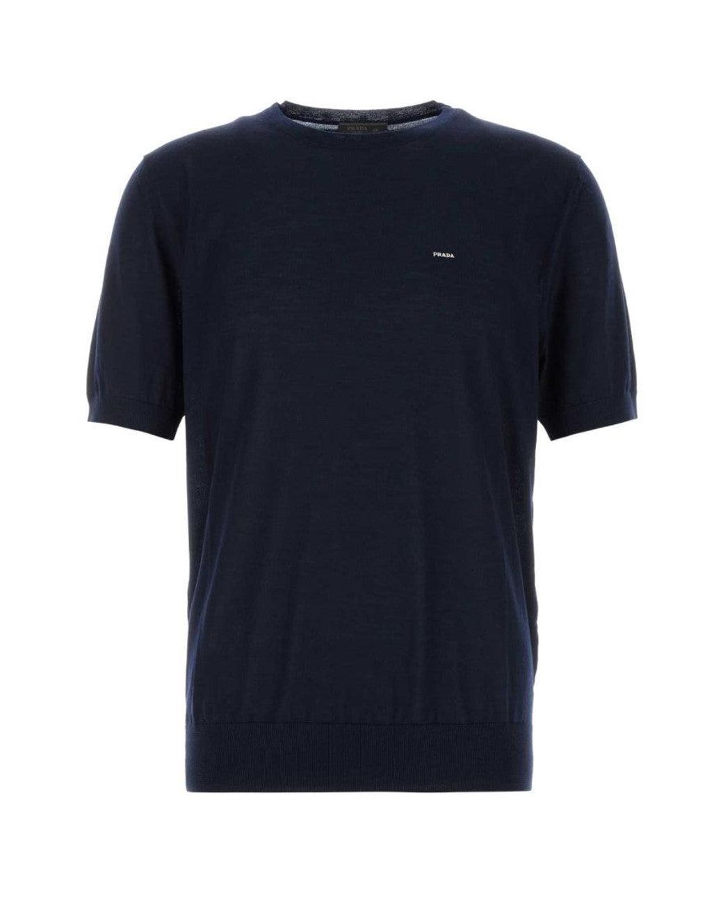 Prada Blue Logo Sweater for men