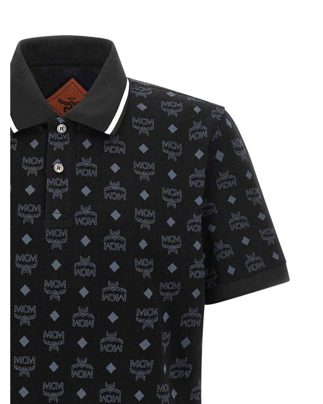 MCM Black Press Polo Shirt for men