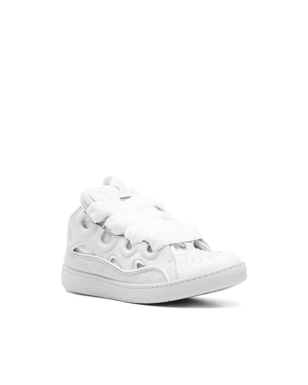 Lanvin White Logo Drag Sneakers for men