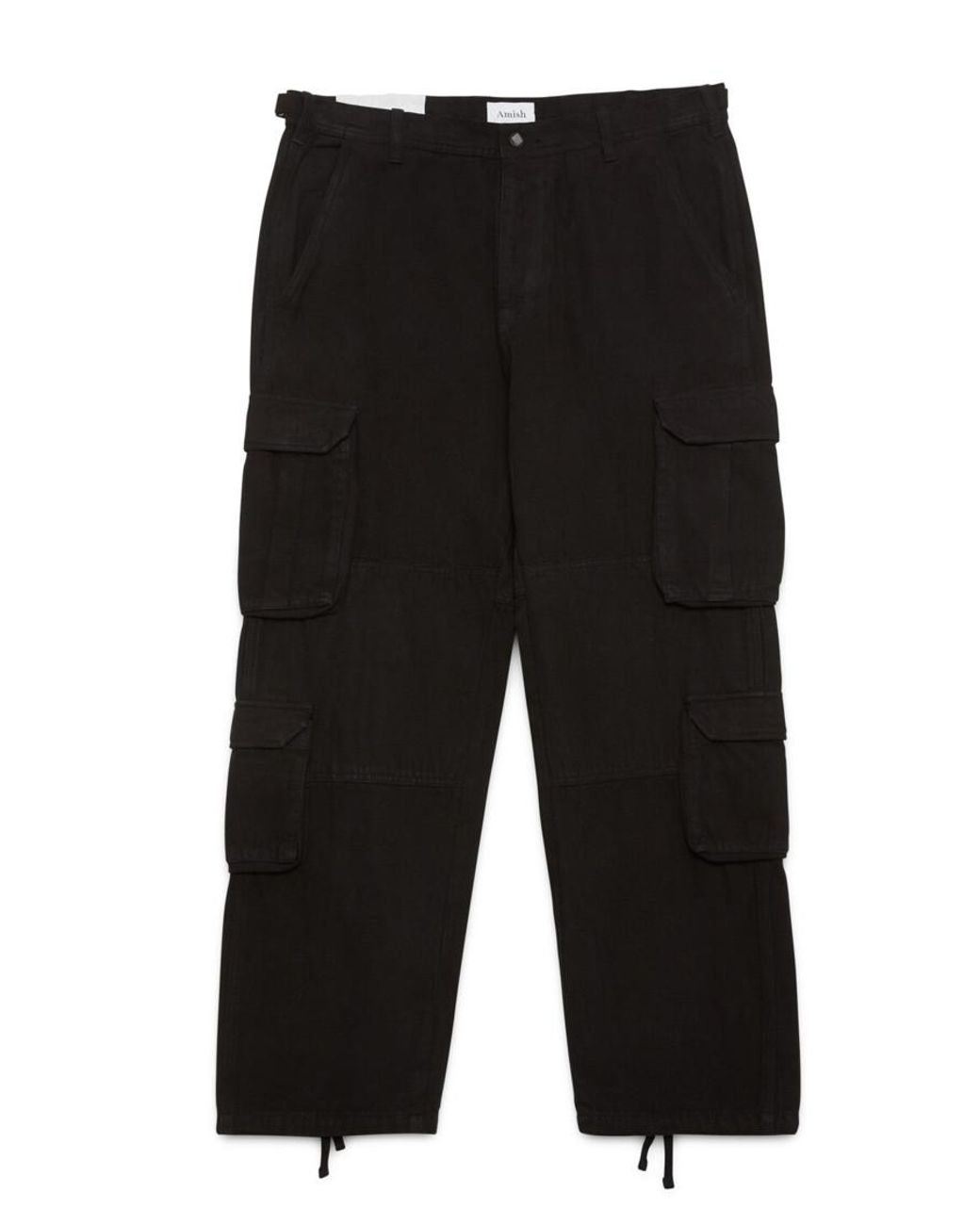 AMISH Black Cargo Trousers for men