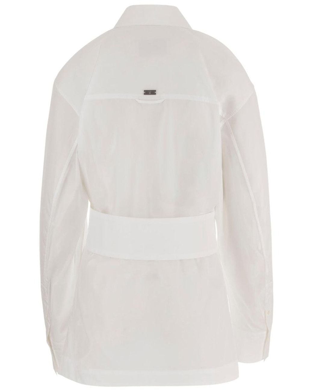 AMI White Oversized Solid Shirt