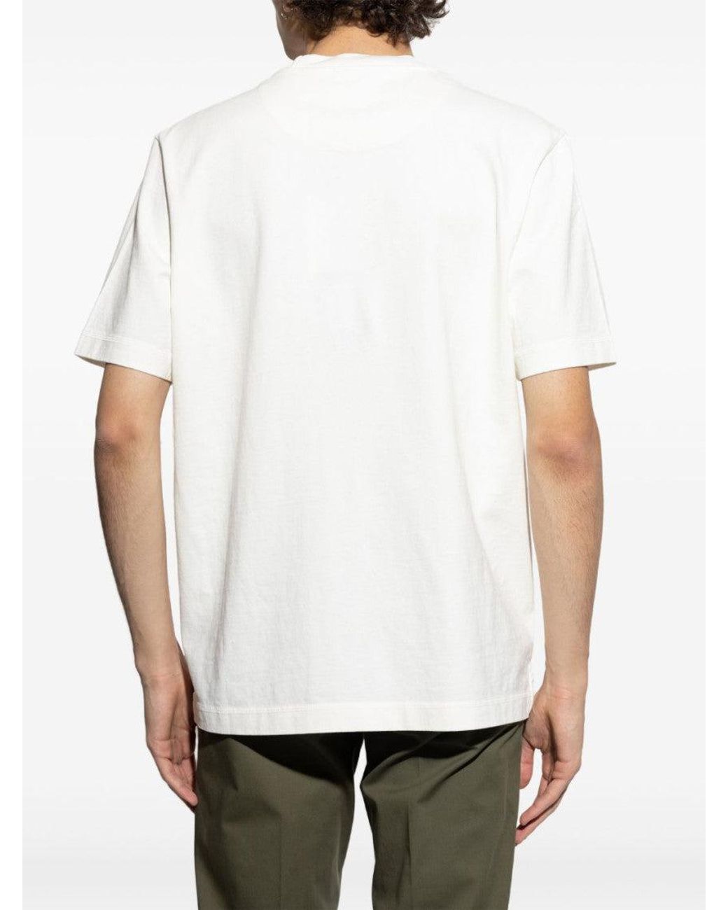 Paul Smith White Bike Tyres Cotton T-Shirt for men