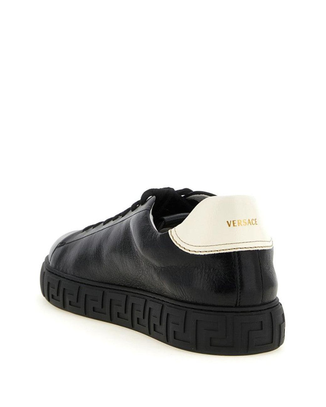 Versace Black Leather Sneakers for men