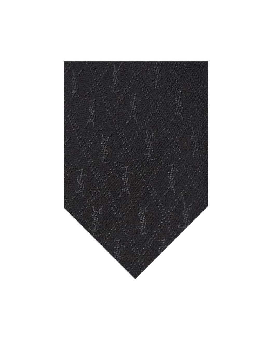 Saint Laurent Blue Monogram Logo Tie for men