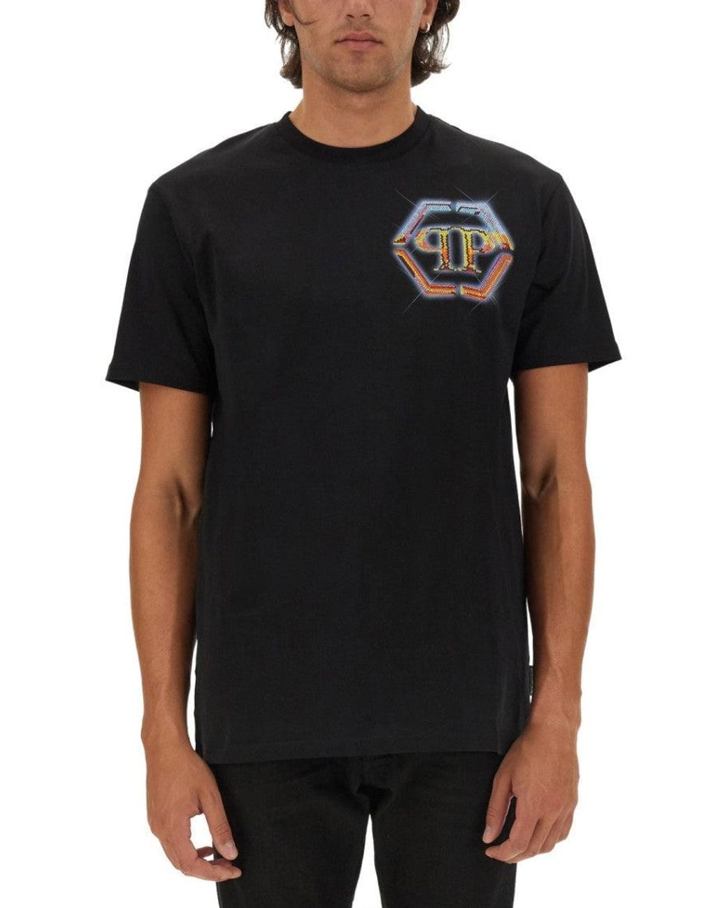 Philipp Plein Black Logo T-Shirt for men