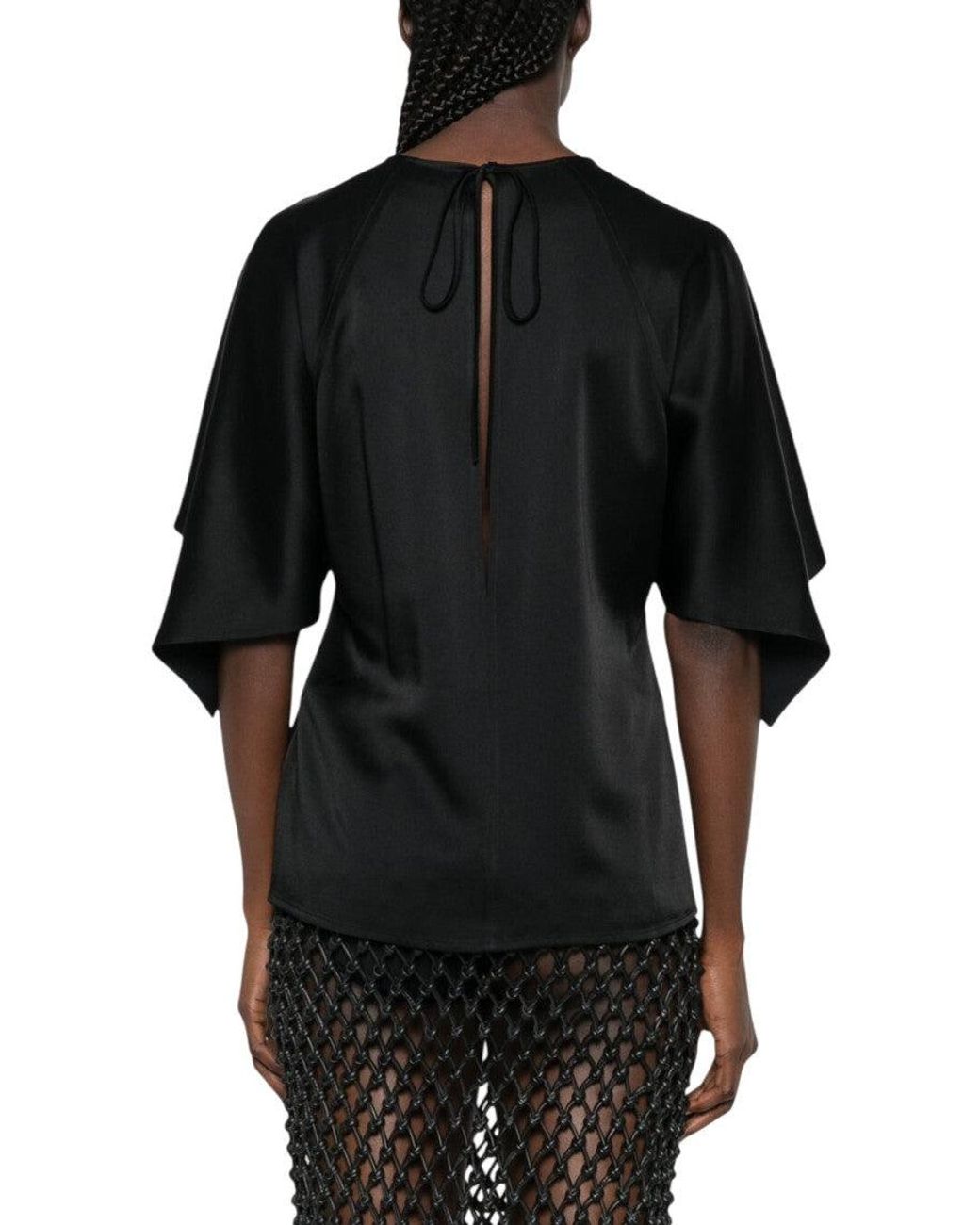 Stella McCartney Black Solid Round Neck Top