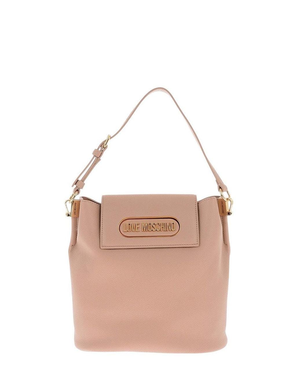 Love Moschino Pink Logo Small Bucket Bag