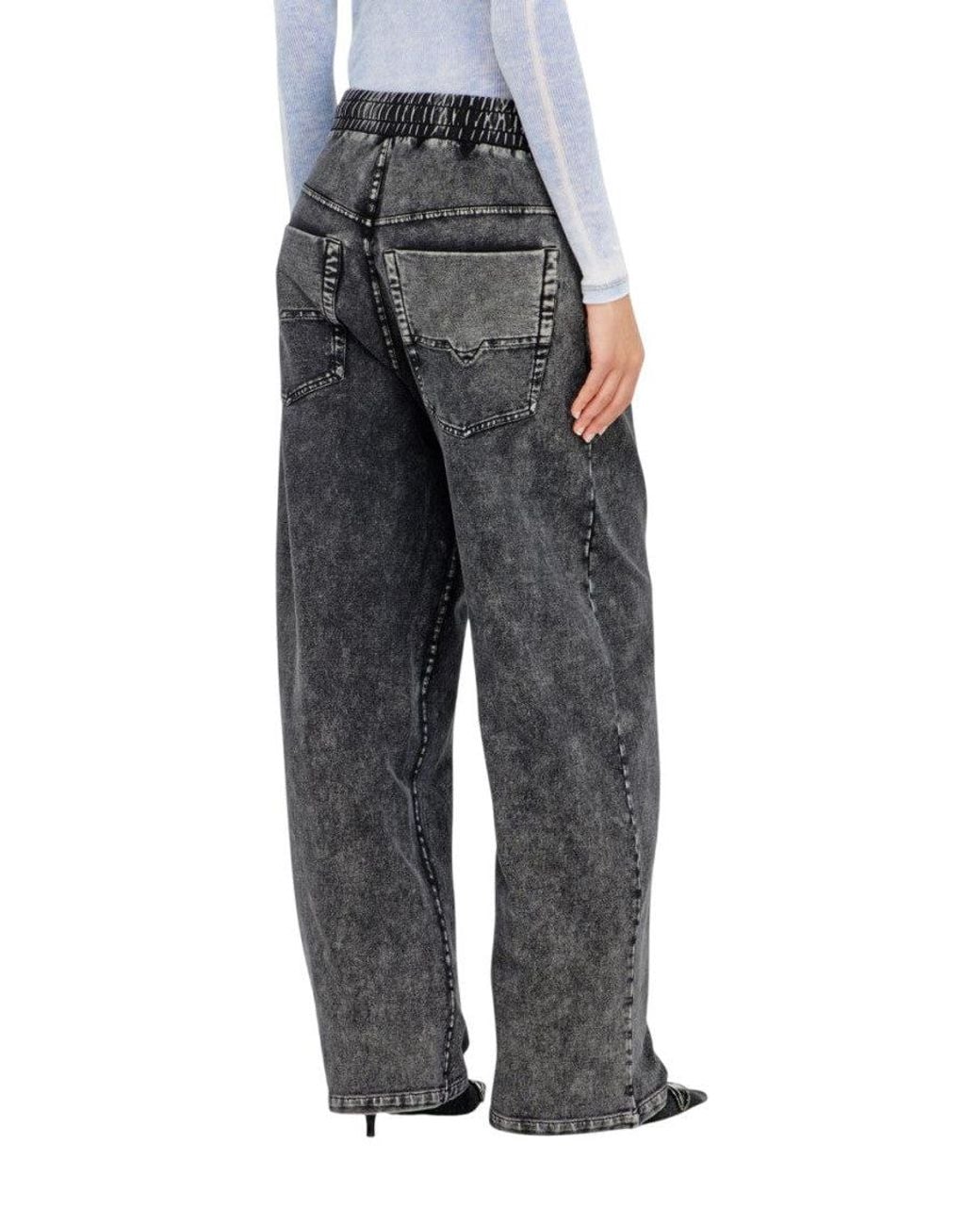 DIESEL Gray Dark Loose High Rise Jeans