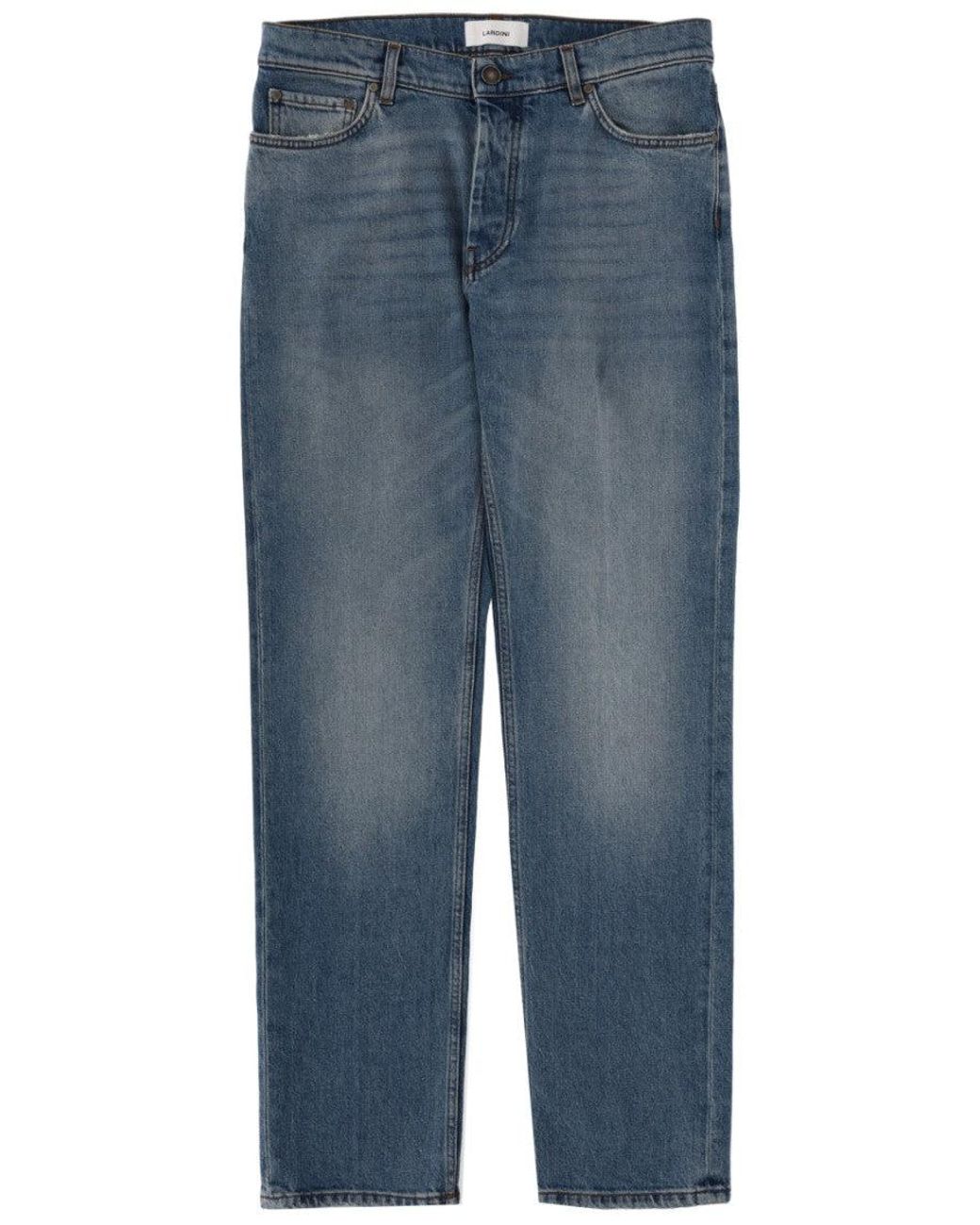 Lardini Blue Denim Mid Rise Jeans for men