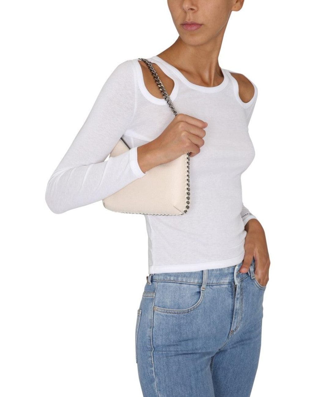 Stella McCartney White Solid Round Neck Top