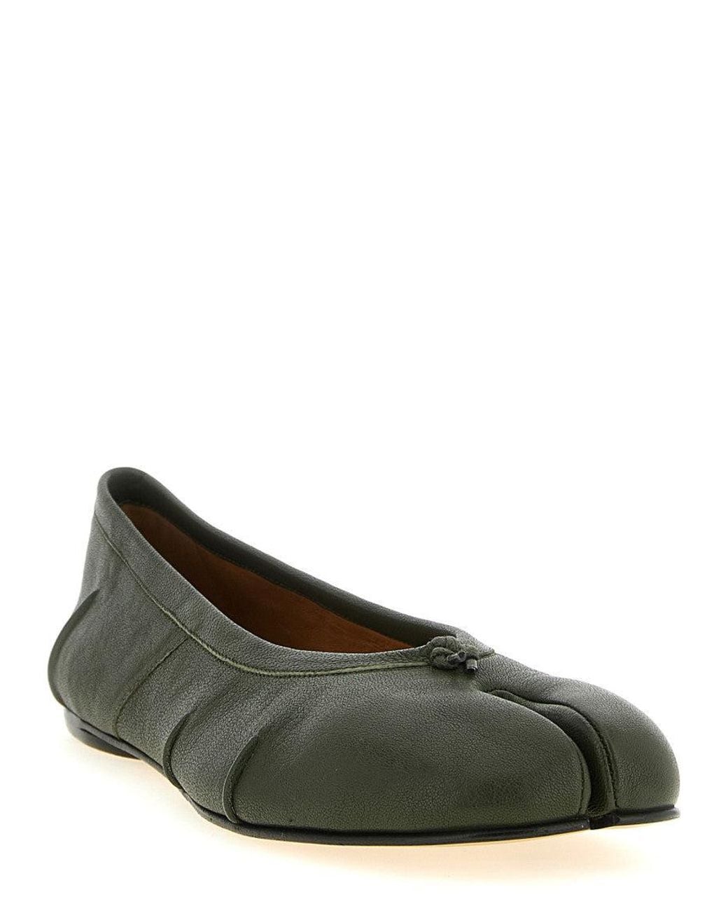 Maison Margiela Green Slip On Ballet Flats