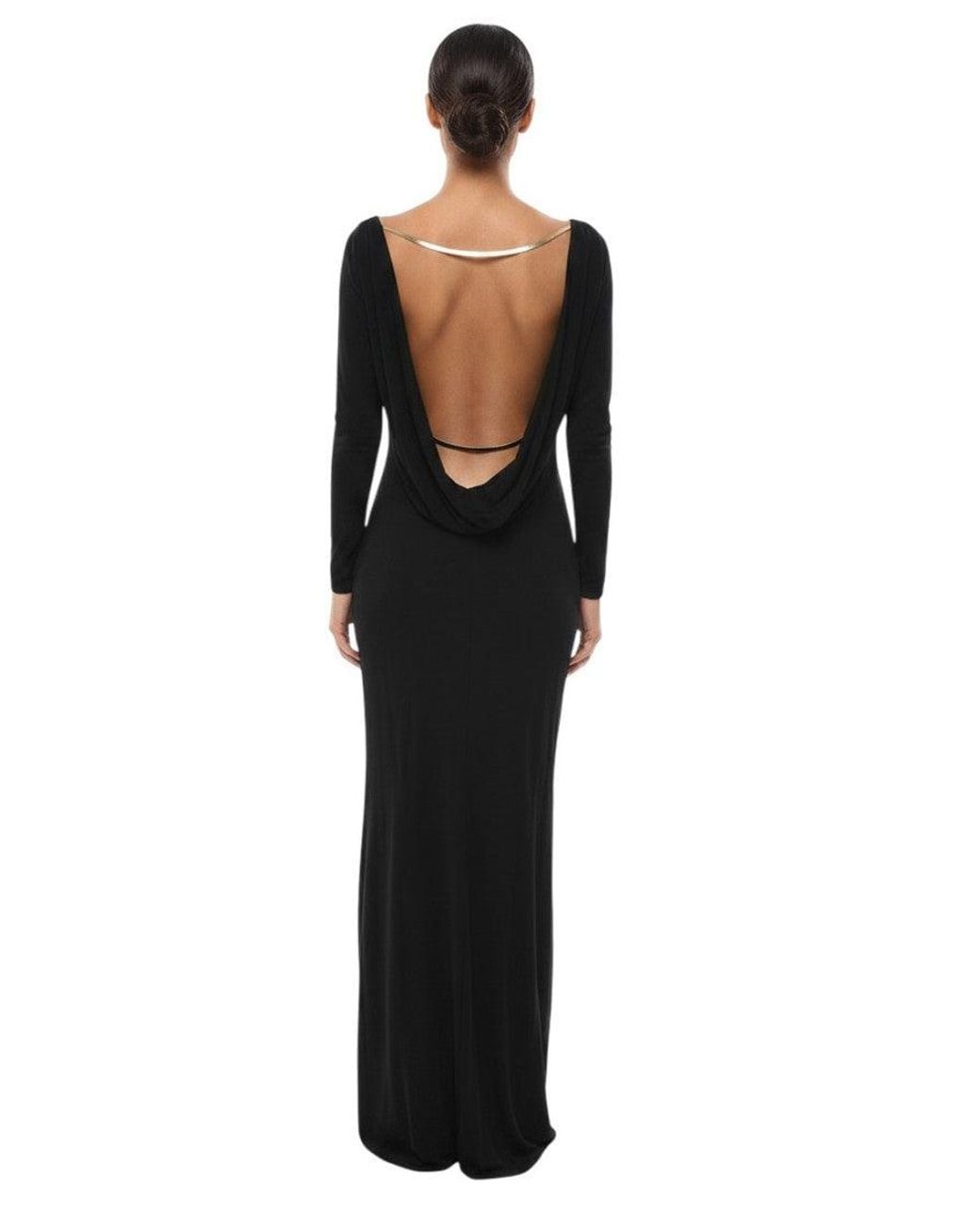 DSquared² Black Boat Neck Maxi Dress
