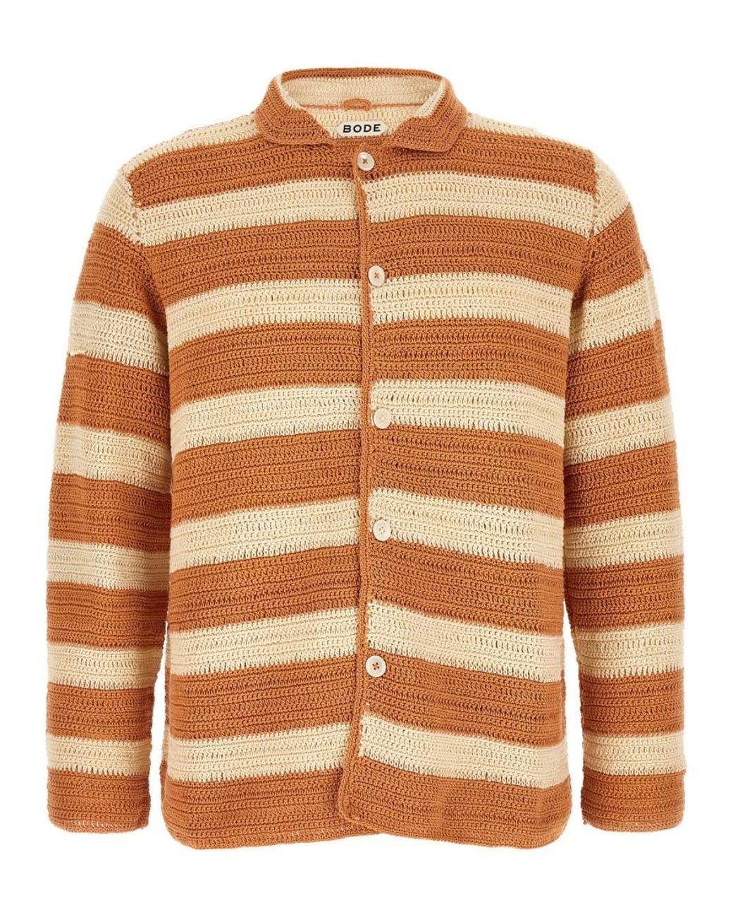 Bode Brown Regular Stripes Shirt for men