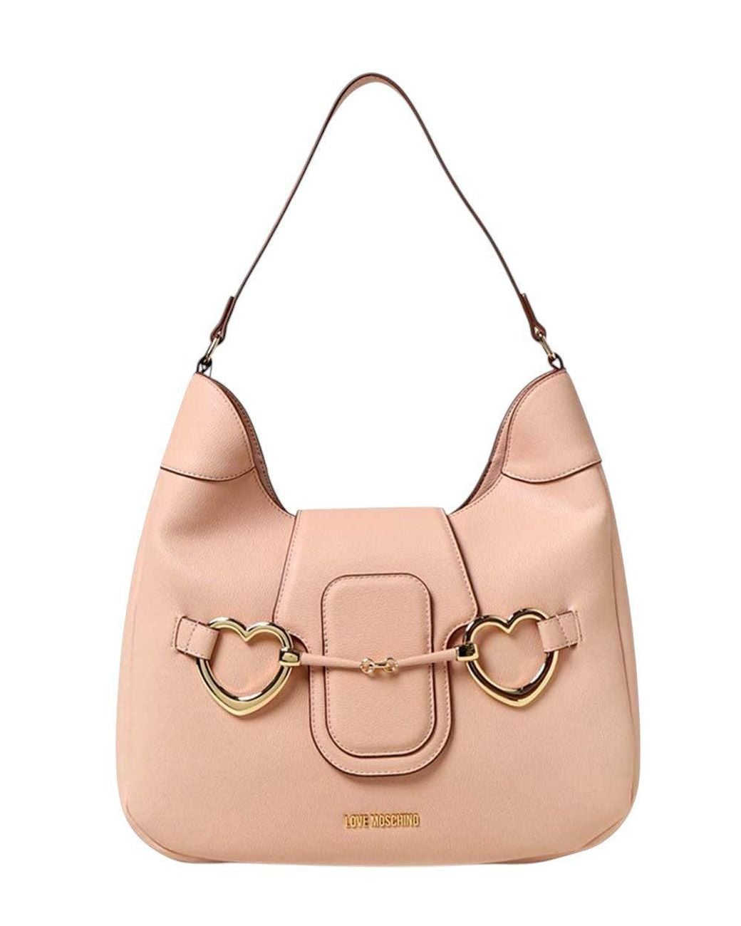 Love Moschino Pink Heart Clamp Medium Hobo