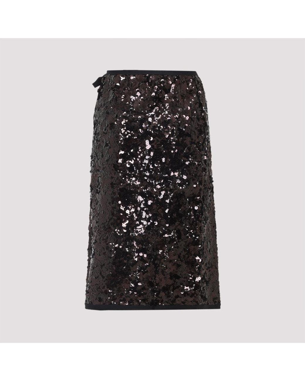 Prada Black Polyamide Midi Skirt