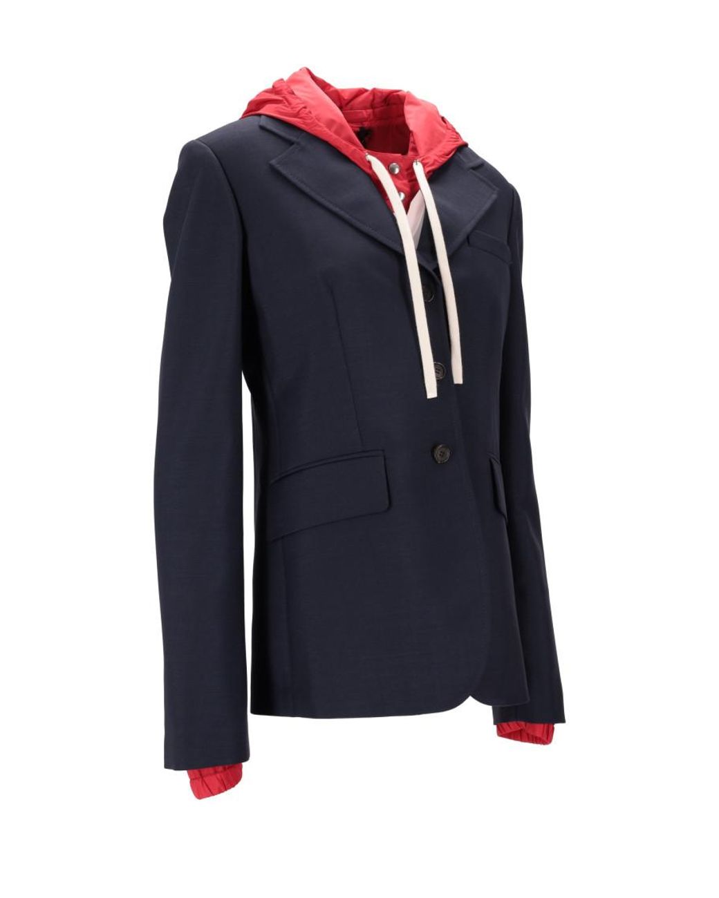 Miu Miu Blue Solid Hood Jacket