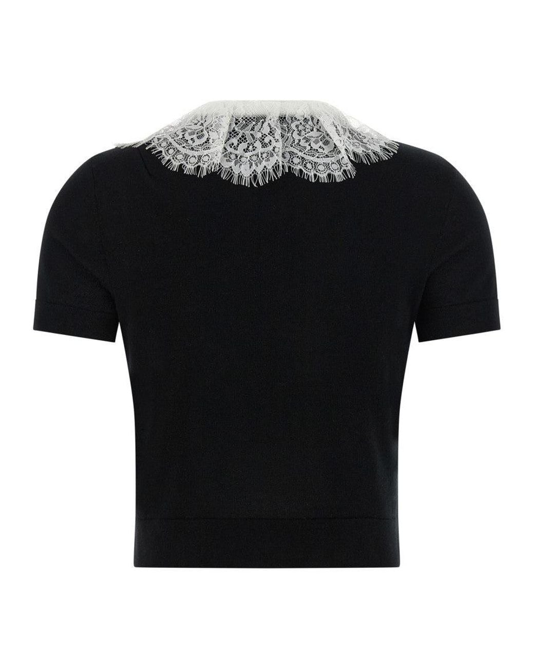 Self-Portrait Black Lace Collar Top