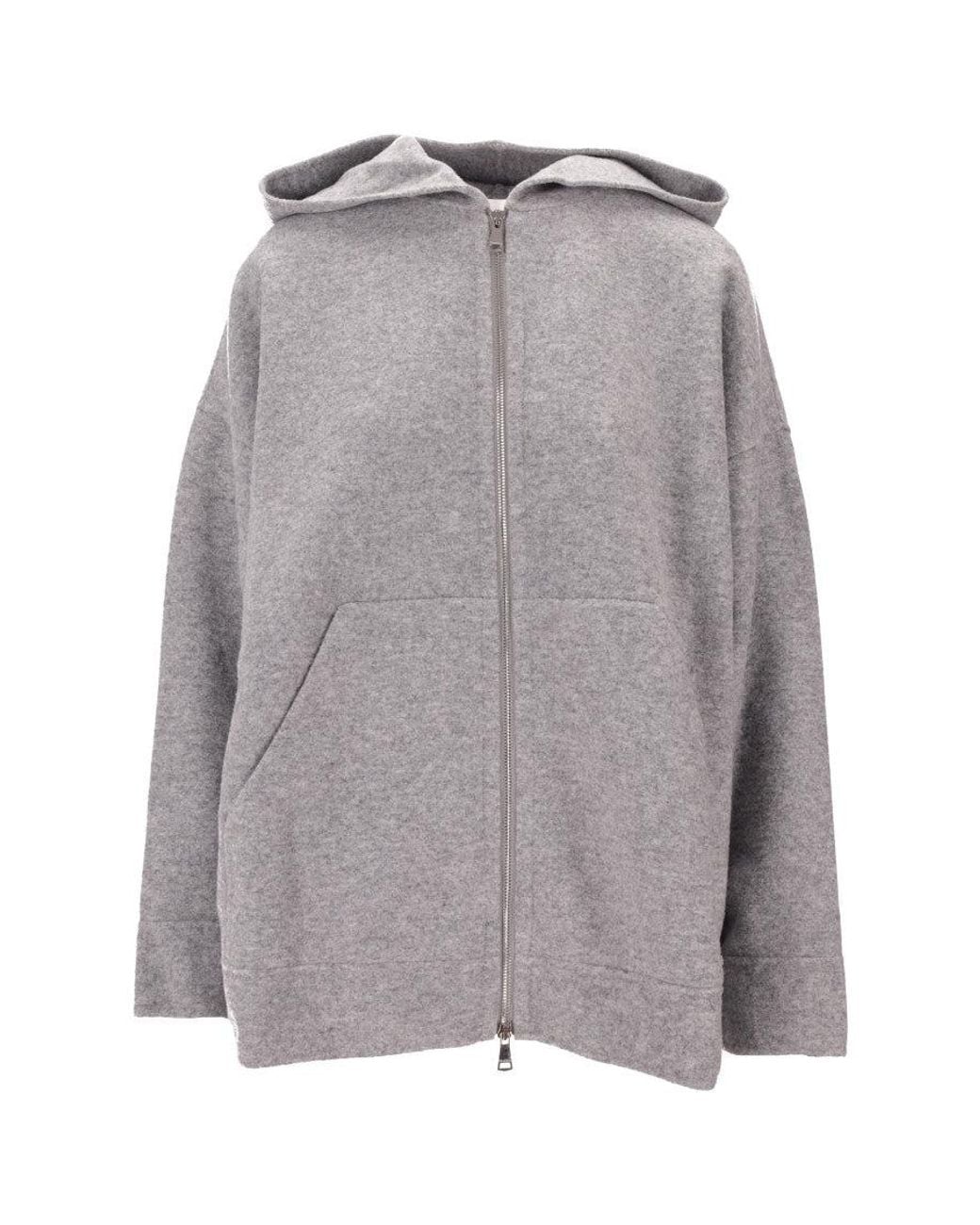 Max Mara Gray Zip Up Relaxed Hoodie