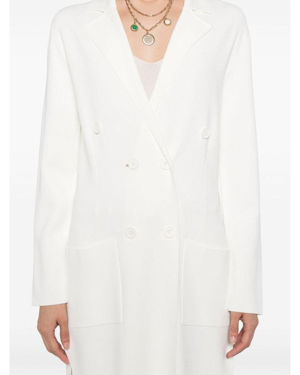 P.A.R.O.S.H. White Double-Breasted Coat