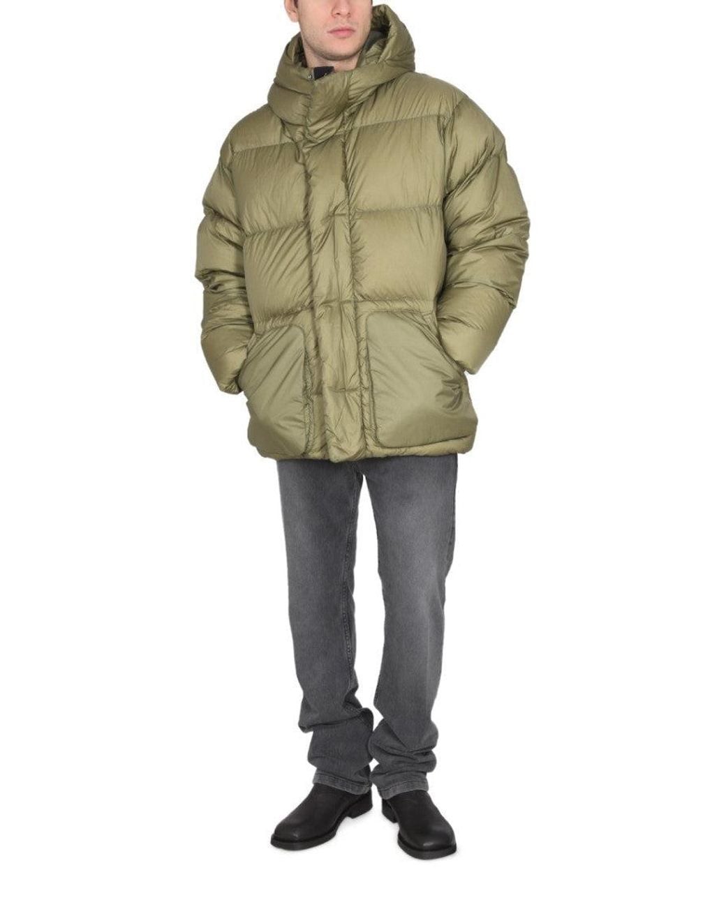 Ienki Ienki Green Quilted Hood Jacket for men
