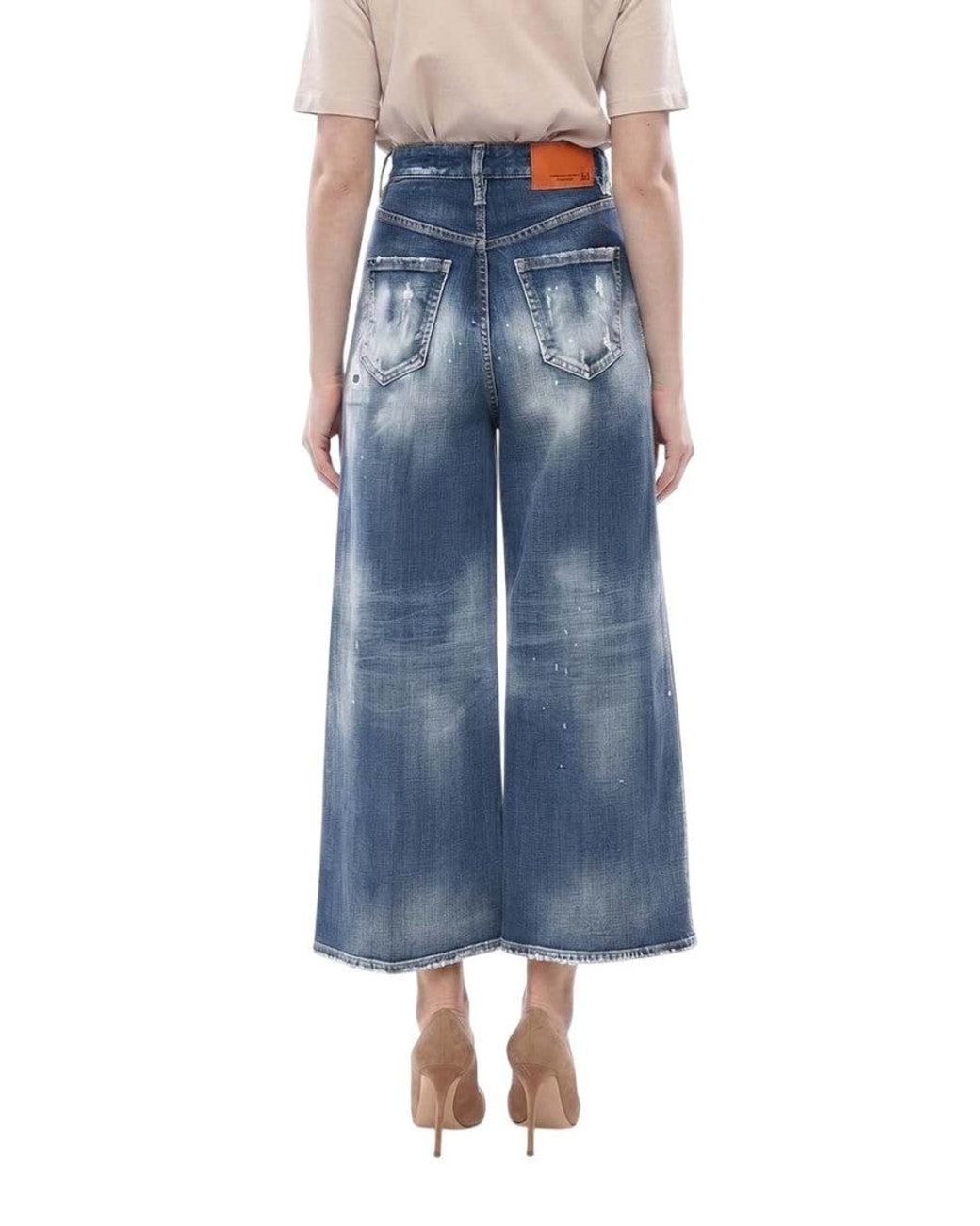 DSquared² Blue Flared High Rise Jeans