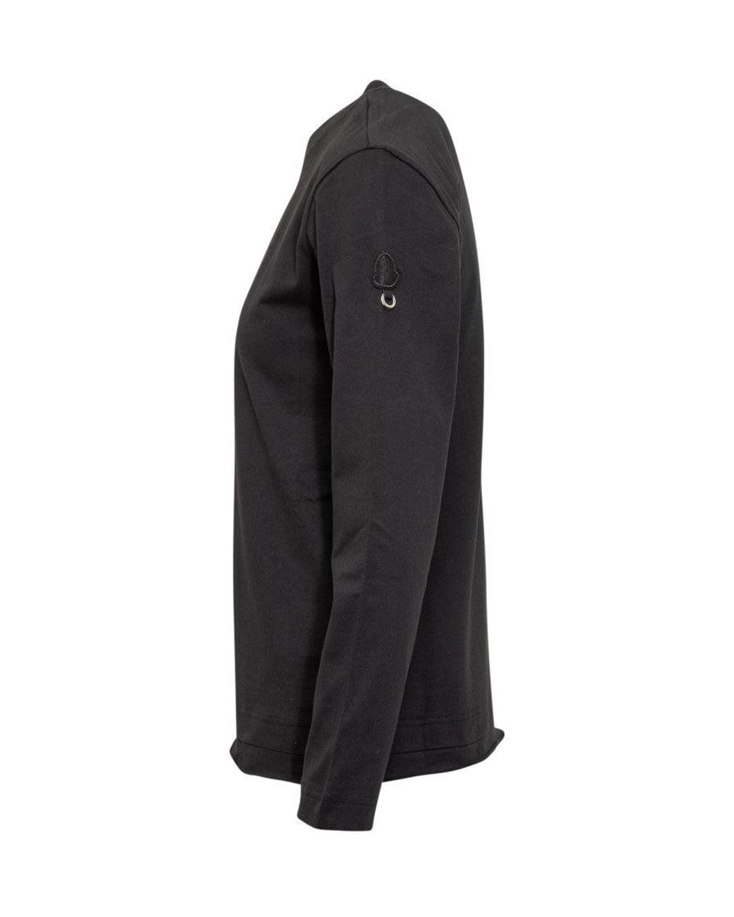 Moncler Black Solid Crew Neck T-Shirt
