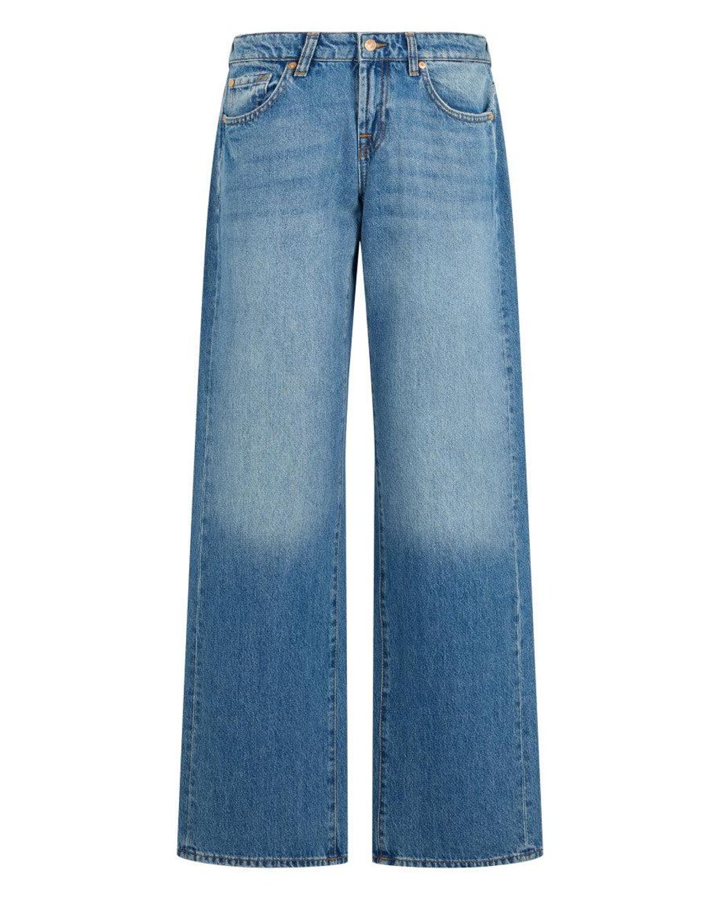 7 For All Mankind Blue 7 For All Mankind Wide-Leg Denim Jeans